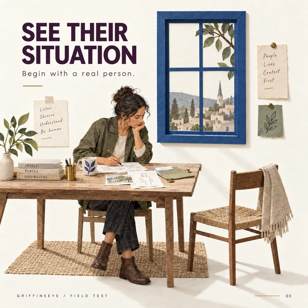 See their situation: begin with a real person