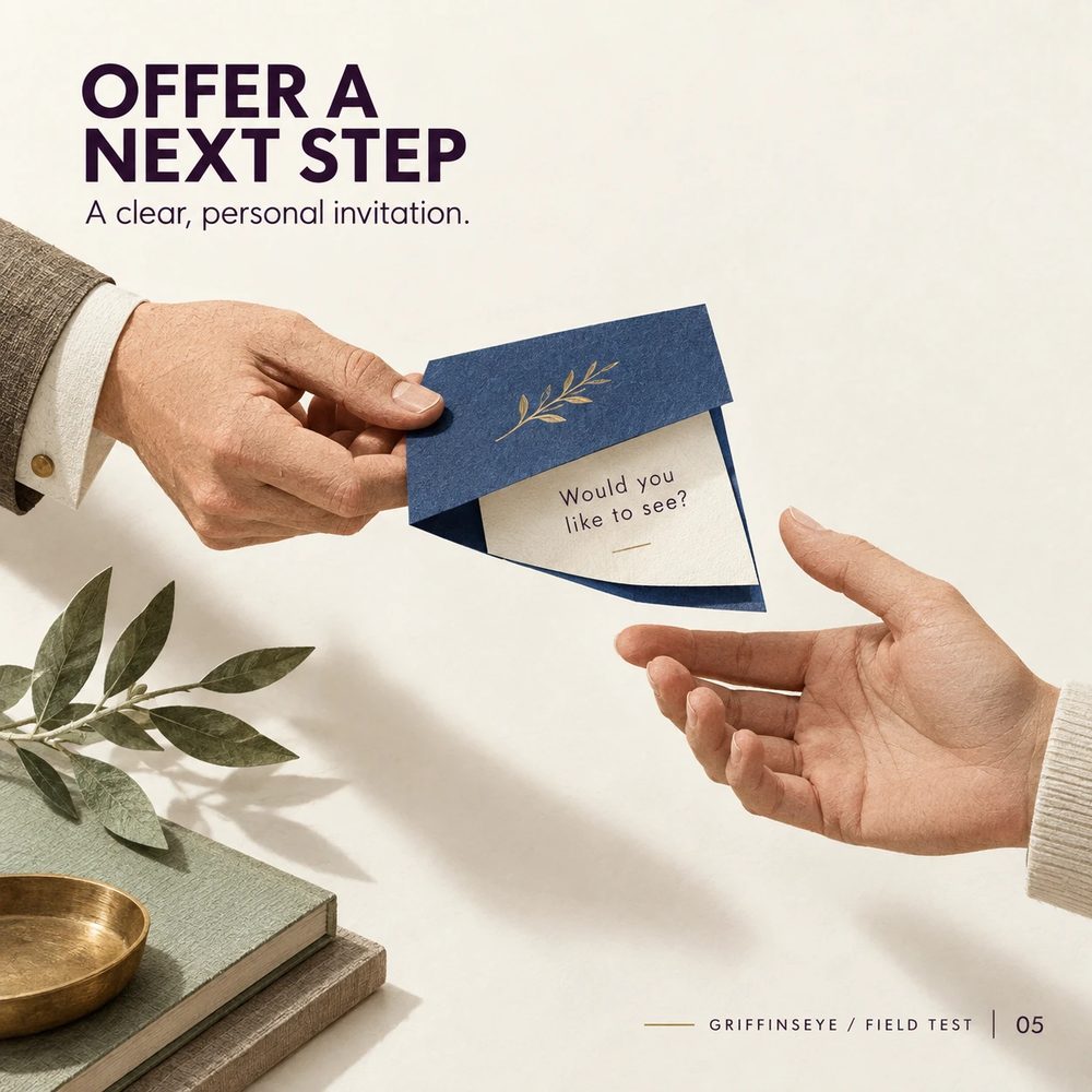 Offer a next step: a clear, personal invitation